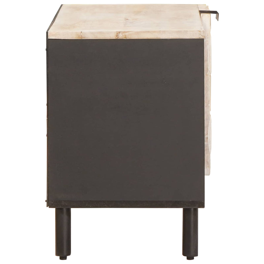 TV-kast met opslag Witte Was Afwerking 80 x 31,5 x 46 cm