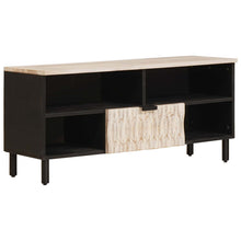 TV-kast met lade Witte Was Afwerking 100 x 33,5 x 46 cm
