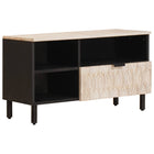 TV Cabinet White Wash Finish 80 x 33 x 46 cm Solid Mango Wood