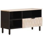 Tv-kast massief mangohout 80x33,5x46 cm wit