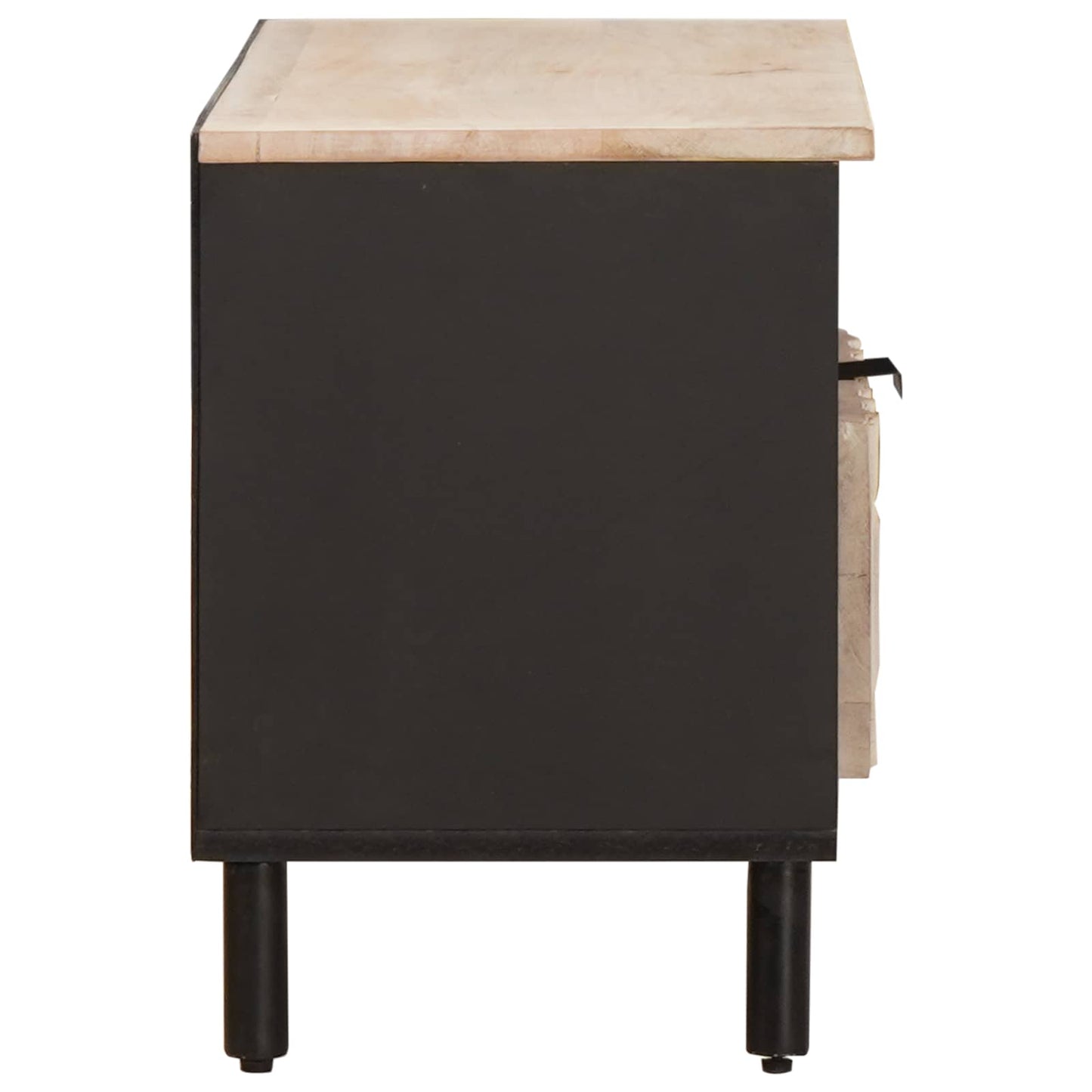 TV-kast met lade Witte Was Afwerking 80 x 33,5 x 46 cm