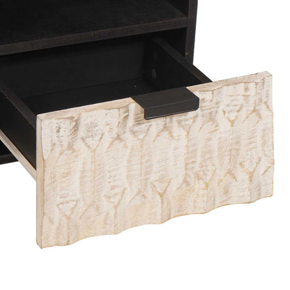 TV-kast met lade Witte Was Afwerking 100 x 33,5 x 46 cm