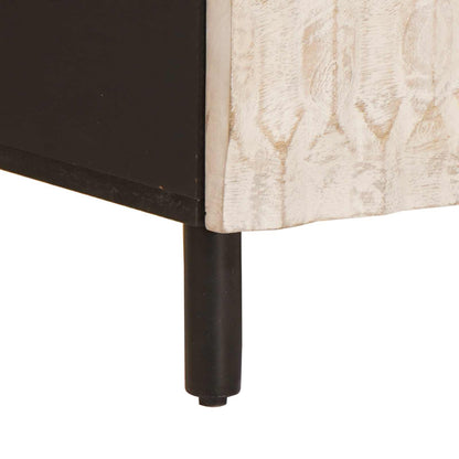TV-kast met lade Witte Was Afwerking 100 x 33,5 x 46 cm