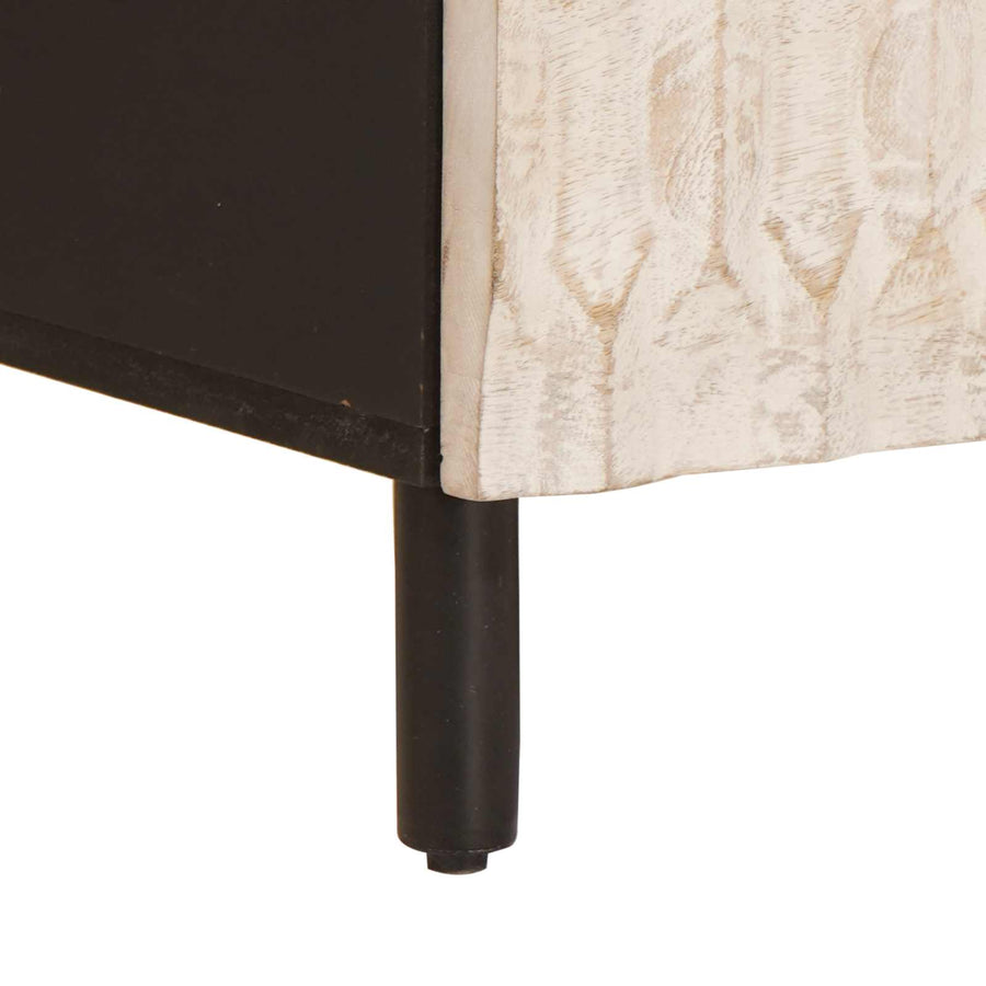 TV-kast met lade Witte Was Afwerking 100 x 33,5 x 46 cm