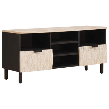 TV-kast met lade Witte Was Afwerking 100 x 33,5 x 46 cm