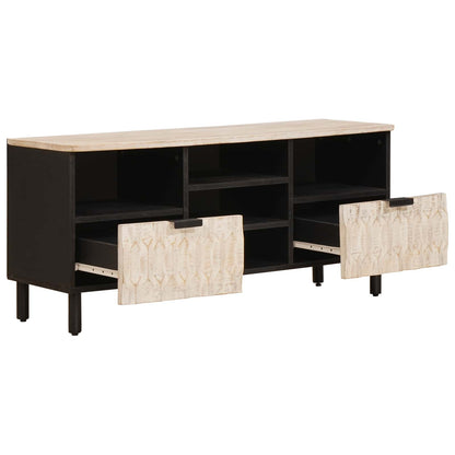 TV-kast met lade Witte Was Afwerking 100 x 33,5 x 46 cm