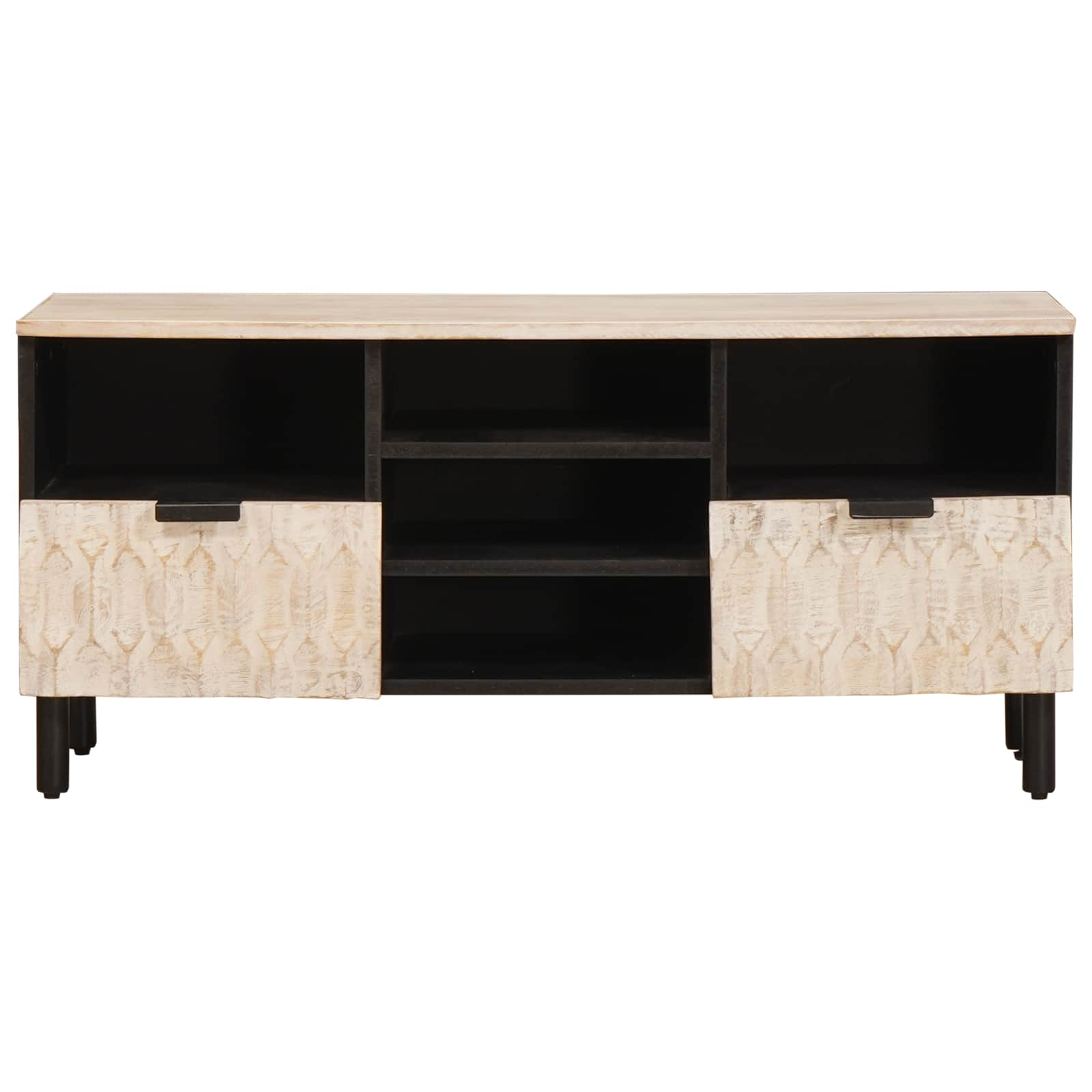 TV-kast met lade Witte Was Afwerking 100 x 33,5 x 46 cm
