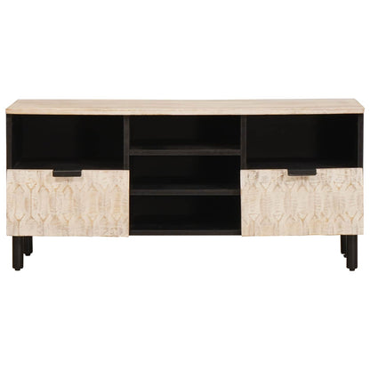 TV-kast met lade Witte Was Afwerking 100 x 33,5 x 46 cm
