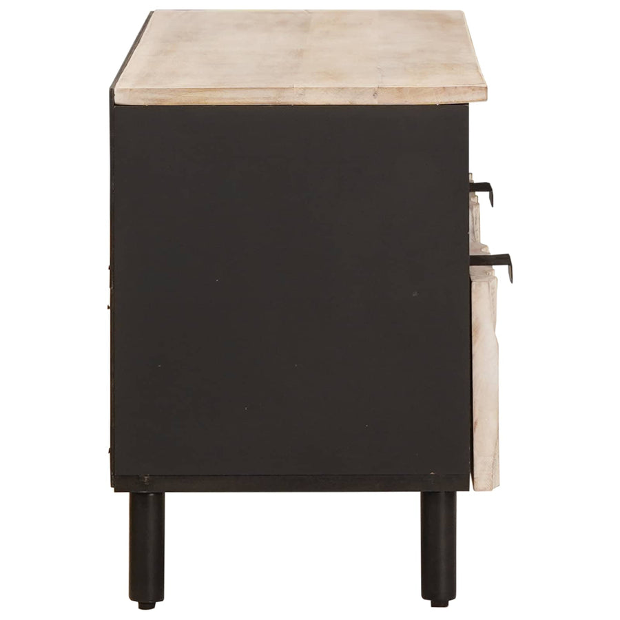 TV-kast met lade Witte Was Afwerking 100 x 33,5 x 46 cm