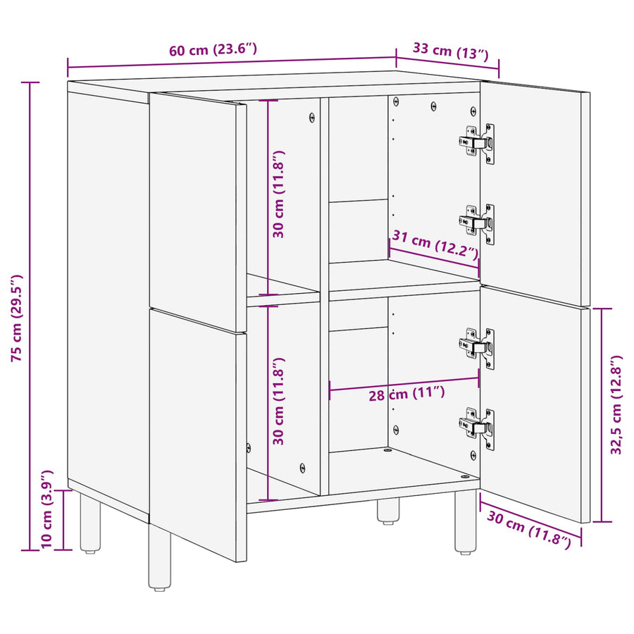 Dressoir Geometrisch Witte Was Afwerking Wit gewassen afwerking