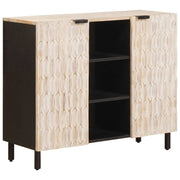 Dressoir massief mangohout 90x33x75 cm wit