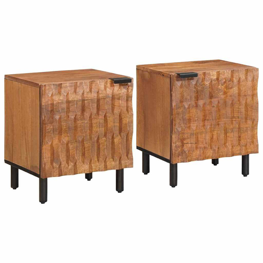 Nachtkastje 2 pcs Bruin 40 x 33,5 x 46 cm Massief Mango Hout
