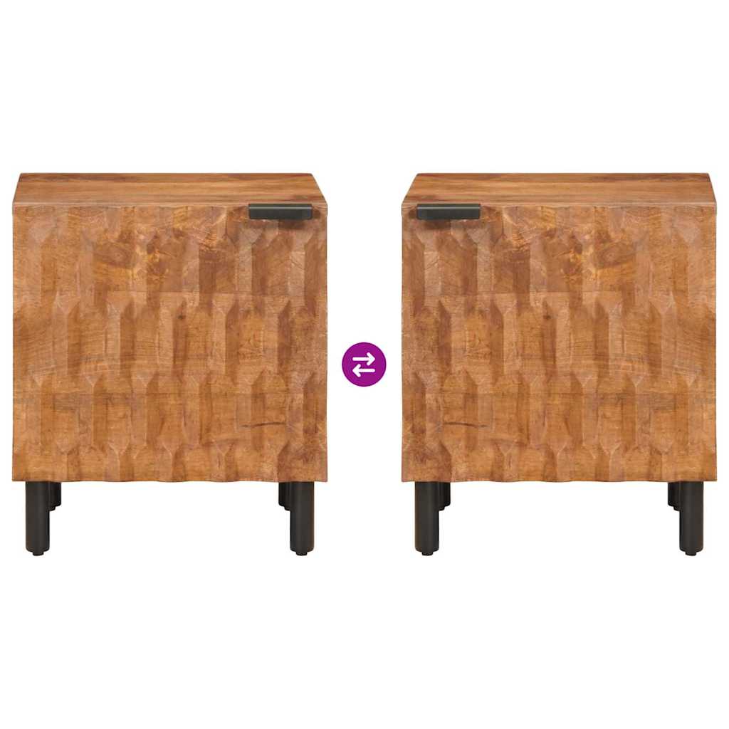 Nachtkastje 2 pcs Bruin 40 x 33,5 x 46 cm Massief Mango Hout