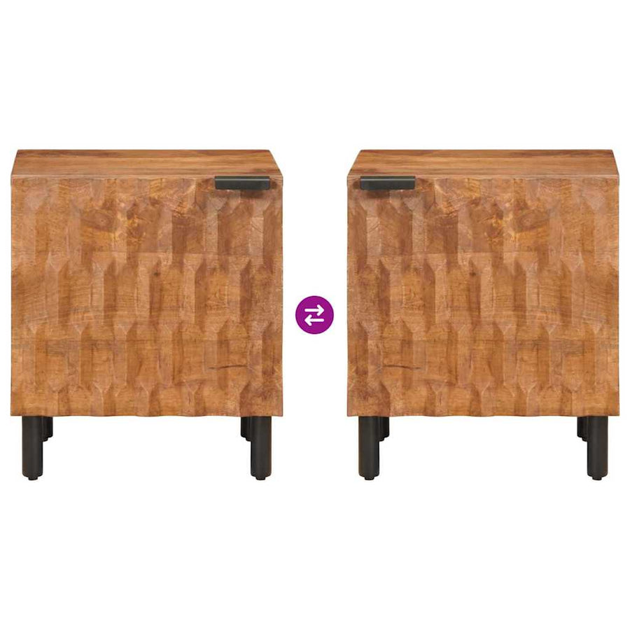 Nachtkastje 2 pcs Bruin 40 x 33,5 x 46 cm Massief Mango Hout