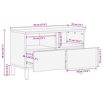 TV-kast met lade Acacia Bruine Afwerking 70 x 33,5 x 46 cm