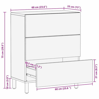 Dressoir Acacia Bruine Afwerking 60 x 33,5 x 75 cm