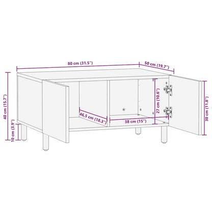 Salontafel Bruin 80 x 50 x 40 cm Massief Mango Hout