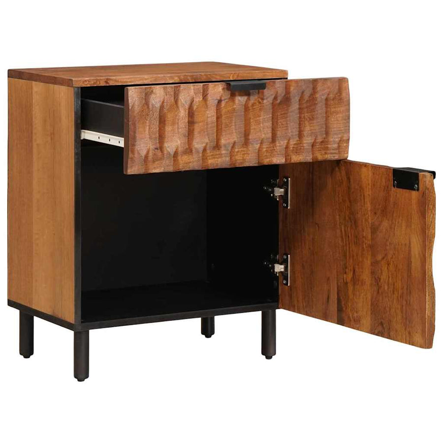Nachtkastje met lade Bruin 50 x 33 x 60 cm Massief Mango Hout