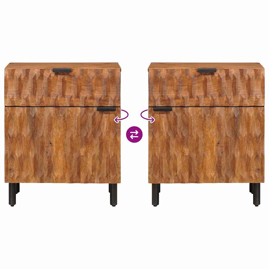 Nachtkastje met lade Bruin 50 x 33 x 60 cm Massief Mango Hout