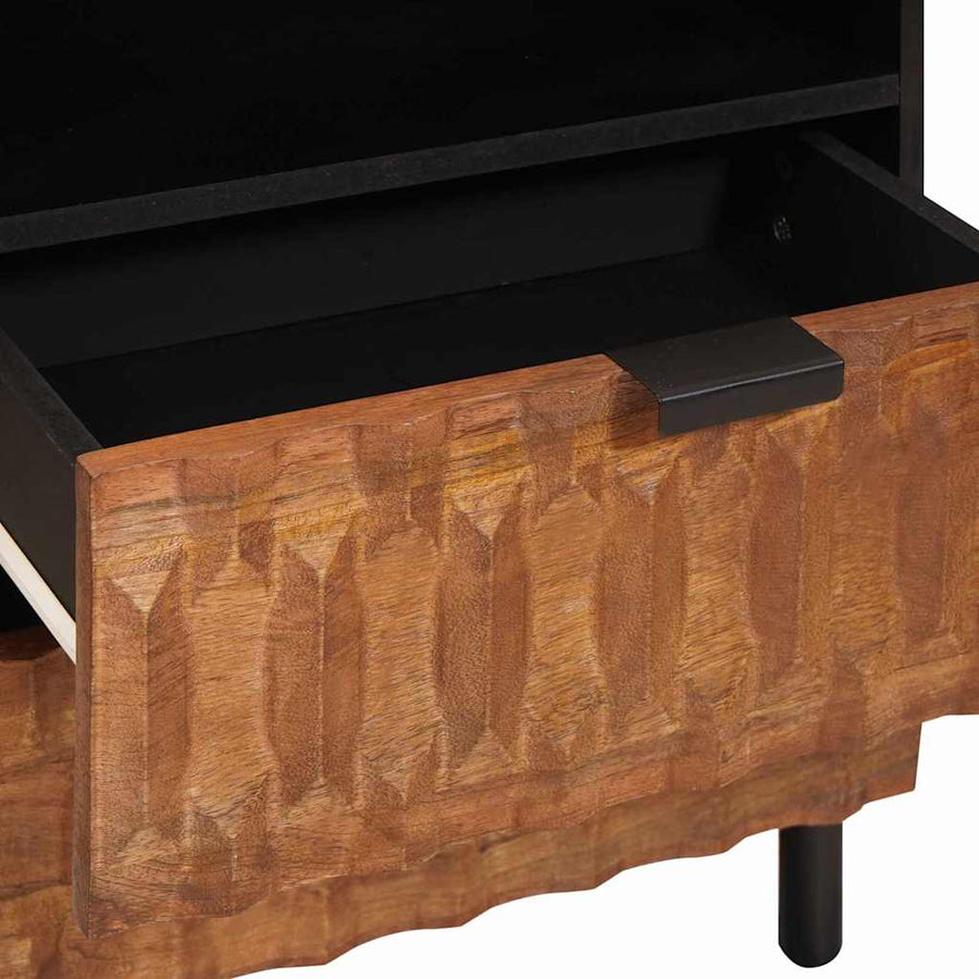 Nachtkastje met lade Bruin 50 x 33 x 60 cm Massief Mango Hout