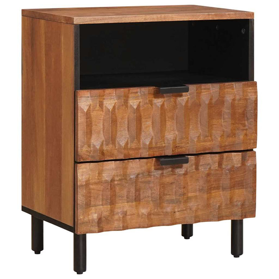 Nachtkastje met lade Bruin 50 x 33 x 60 cm Massief Mango Hout