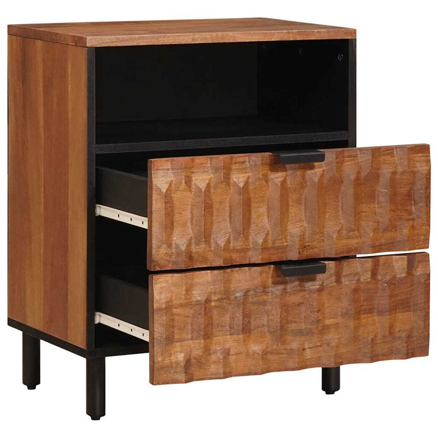 Nachtkastje met lade Bruin 50 x 33 x 60 cm Massief Mango Hout