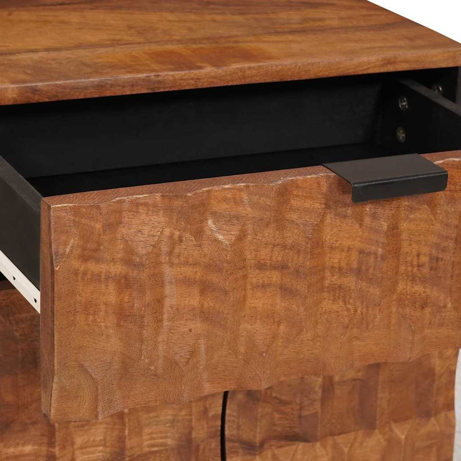 Nachtkastje met lade Bruin 50 x 33 x 60 cm Massief Mango Hout