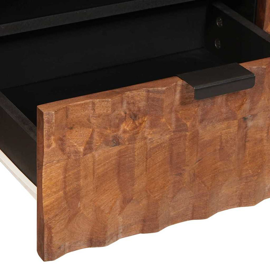 TV-kast met lade Acacia Bruine Afwerking 105 x 33,5 x 46 cm