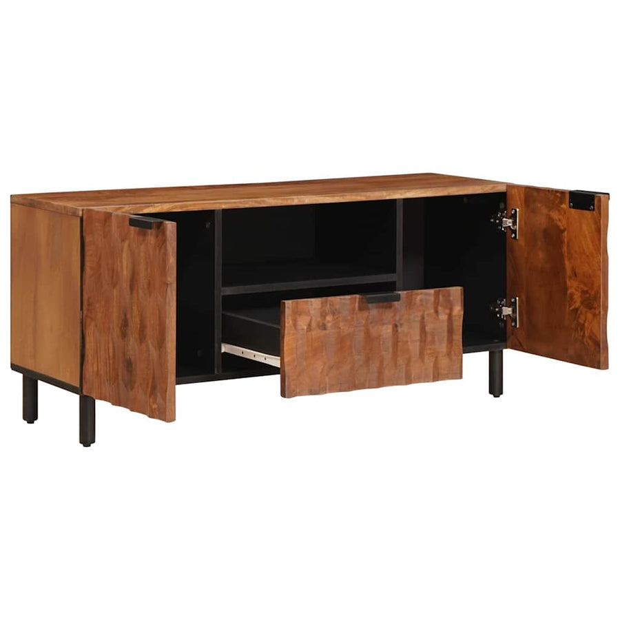 TV-kast met lade Acacia Bruine Afwerking 105 x 33,5 x 46 cm