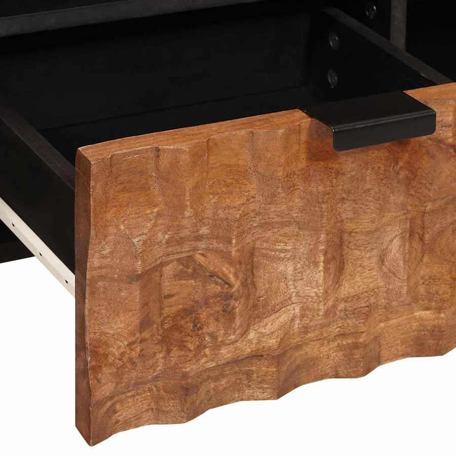 TV-kast met lade Acacia Bruine Afwerking 100 x 33,5 x 46 cm