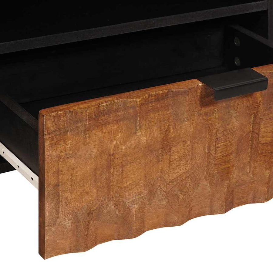TV-kast met lade Acacia Bruine Afwerking 80 x 33,5 x 46 cm