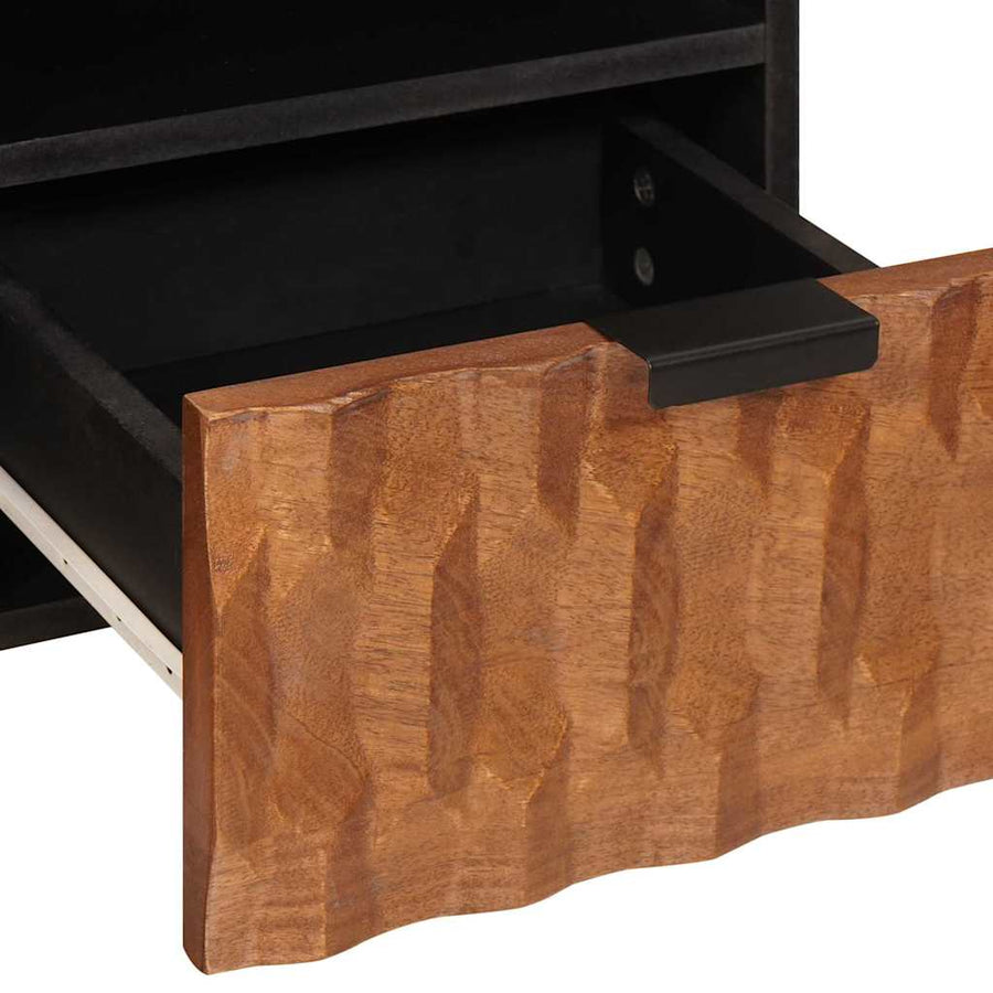 TV-kast met lade Acacia Bruine Afwerking 100 x 33,5 x 46 cm