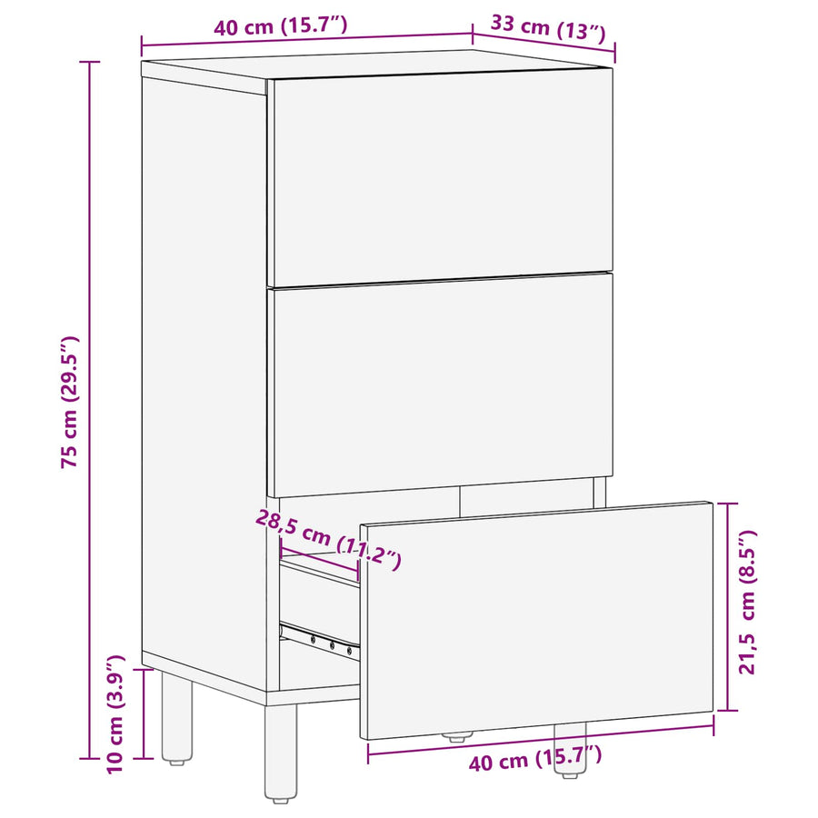 Dressoir Effen Acacia Bruine Afwerking Acacia bruin afwerking