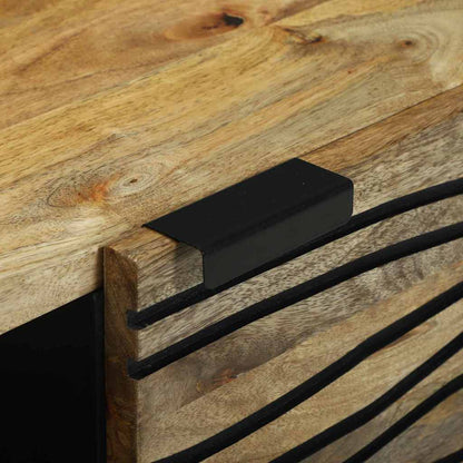 Salontafels met plank Geometrisch met opslag met de deur Bruin 80 x 50 x 40 cm massief mangohout