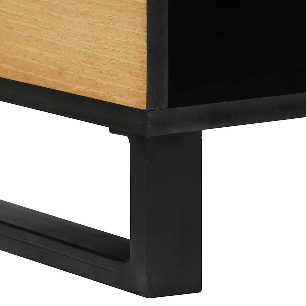 Salontafels met plank Geometrisch met opslag met de deur Bruin 80 x 50 x 40 cm massief mangohout