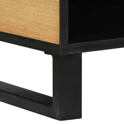 Salontafels met plank Geometrisch met opslag met de deur Bruin 80 x 50 x 40 cm massief mangohout