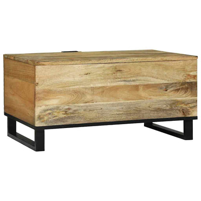 Salontafels met plank Geometrisch met opslag met de deur Bruin 80 x 50 x 40 cm massief mangohout
