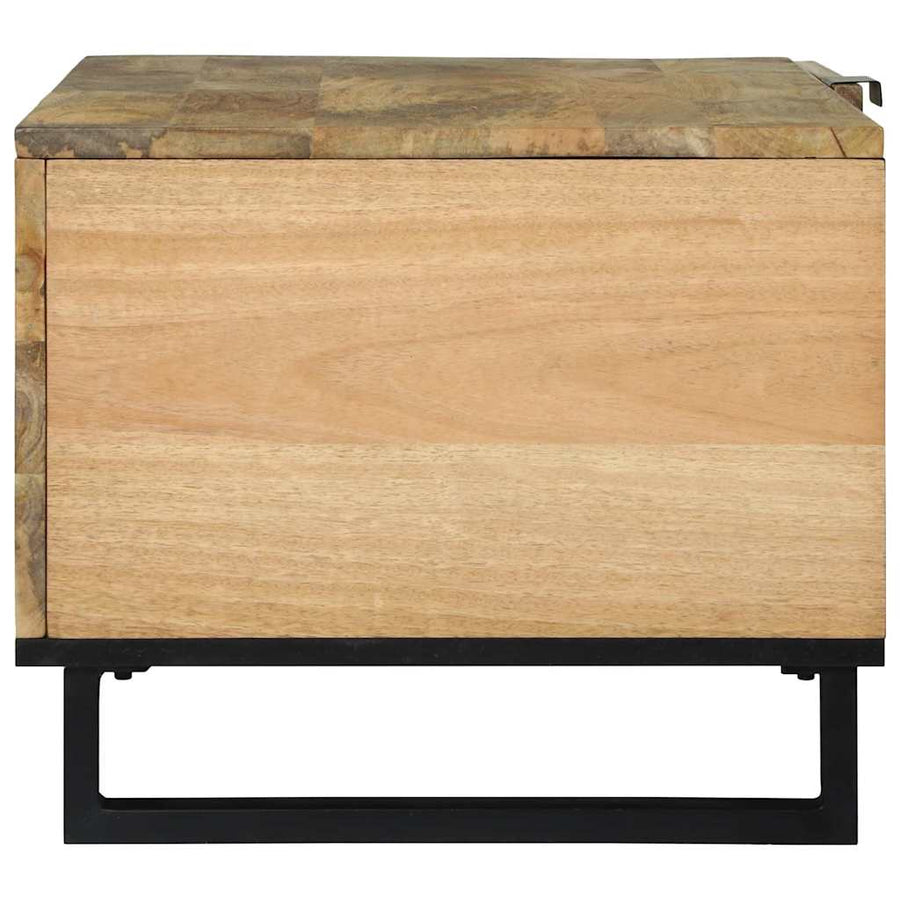 Salontafels met plank Geometrisch met opslag met de deur Bruin 80 x 50 x 40 cm massief mangohout