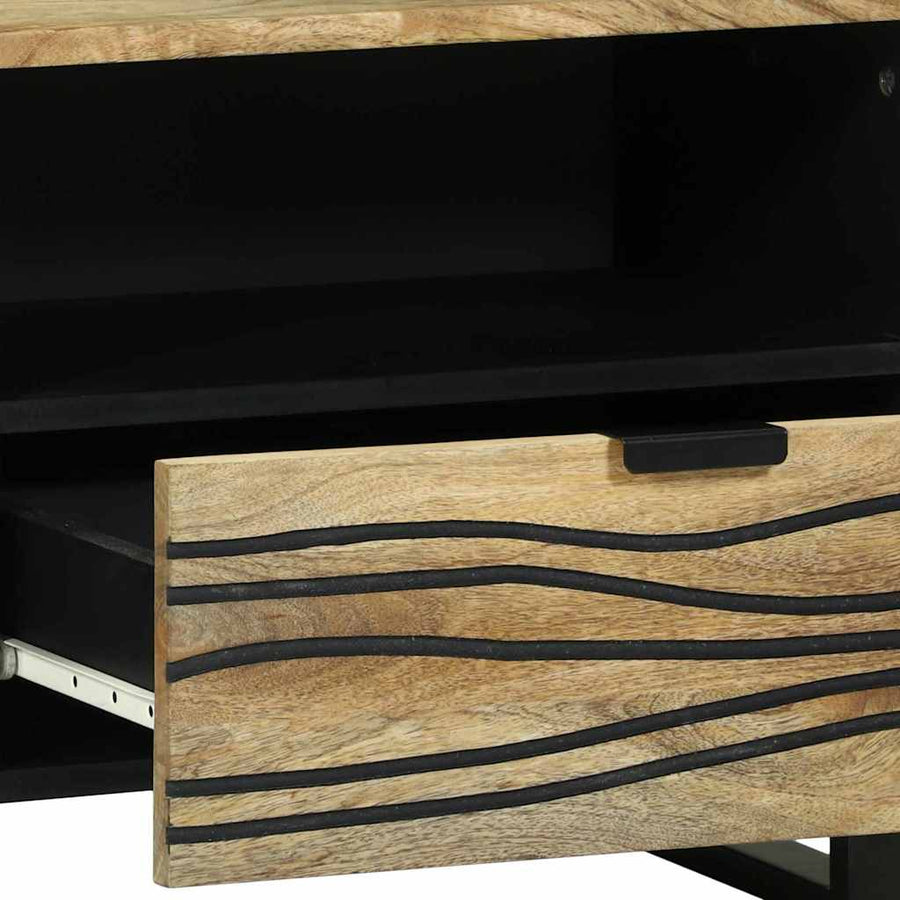 Mediakast met lade met plank met opslag Bruin 80 x 33.5 x 46 cm massief mangohout