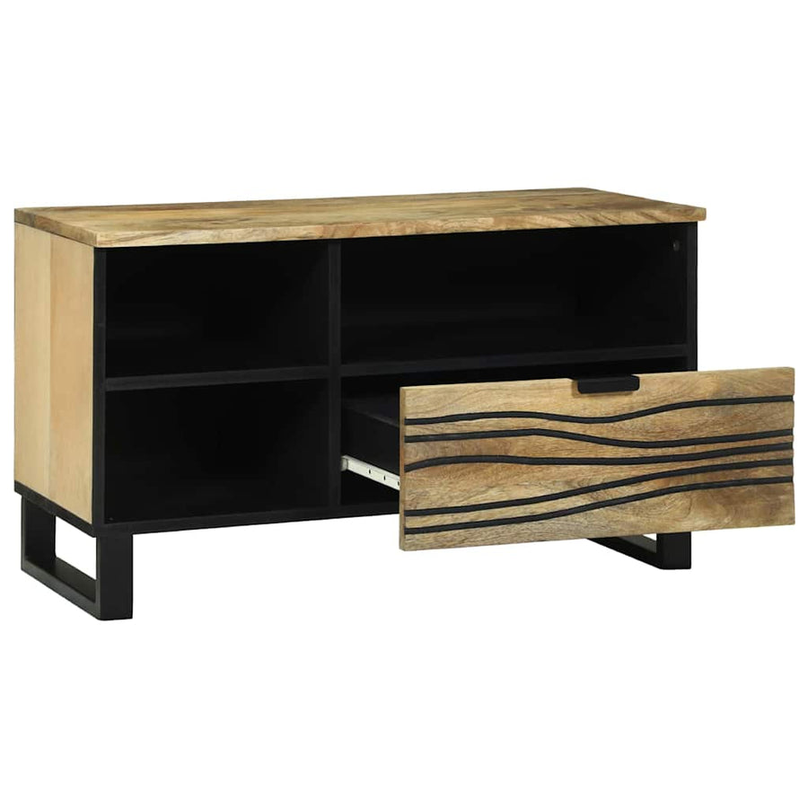 Mediakast met lade met plank met opslag Bruin 80 x 33.5 x 46 cm massief mangohout