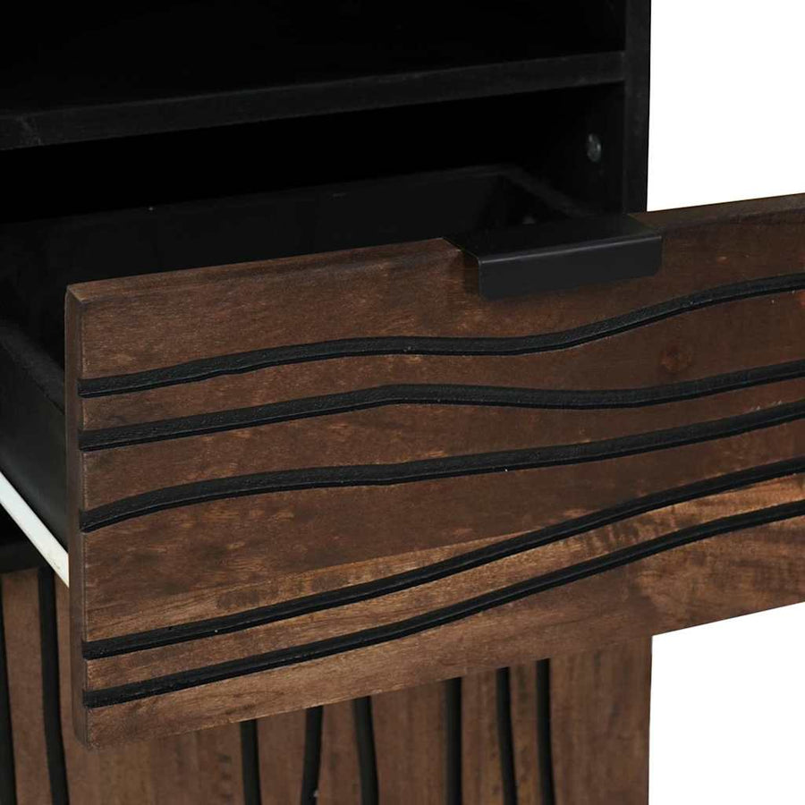 Badkamermeubelsets met lade met plank Gestreept met opslag met de deur Bruin 38 x 33 x 160 cm