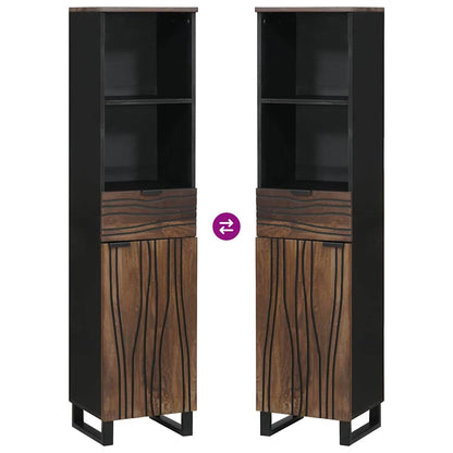 Badkamermeubelsets met lade met plank Gestreept met opslag met de deur Bruin 38 x 33 x 160 cm