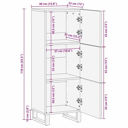 Highboard Notenhout met plank Anders met opslag met de deur Bruin 40 x 33.5 x 110 cm