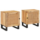 Bedside table 2 pcs Natural 40 x 33 x 46 cm