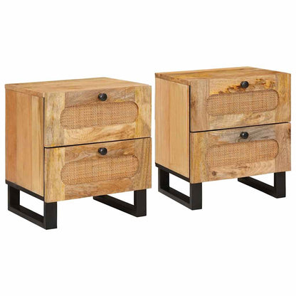 Nachtkastje 2 pcs Naturel 40 x 33,5 x 46 cm Massief Mango Hout