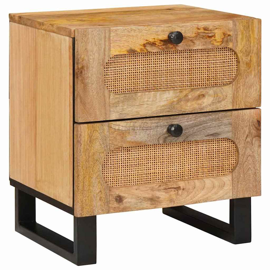 Nachtkastje 2 pcs Naturel 40 x 33,5 x 46 cm Massief Mango Hout