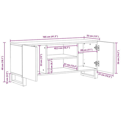 TV-kast met plank Bruin 105 x 33,5 x 46 cm Massief Mango Hout