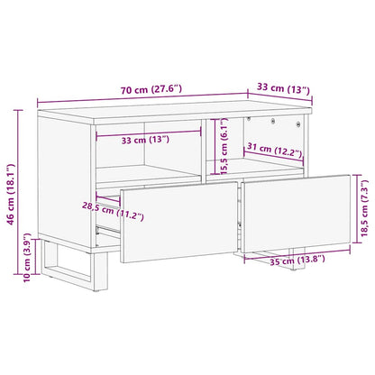 TV-kast met lade Bruin 70 x 33,5 x 46 cm Massief Mango Hout