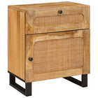 Nightstand with Drawer Natural 50 x 33 x 60 cm Solid Mango Wood