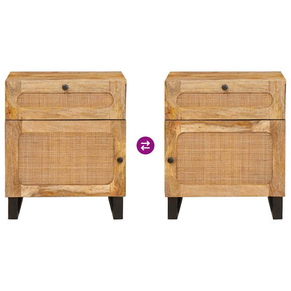 Nachtkastje met lade Naturel 50 x 33 x 60 cm Massief Mango Hout